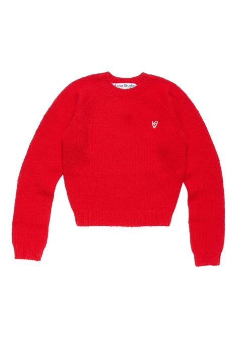 maglione girocollo cropped donna rosso ACNE STUDIOS | A60597AZT